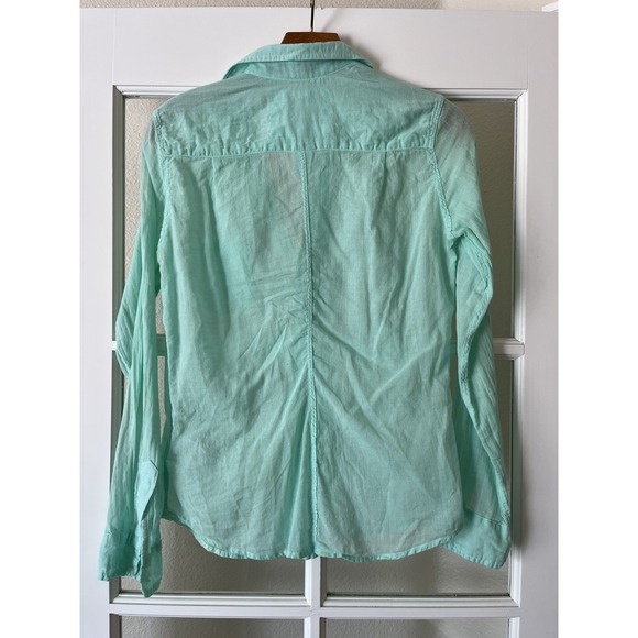 Frank & Eileen Barry Light green aqua Button-Up Shirt 100% Cotton Size X Small - Picture 2 of 5